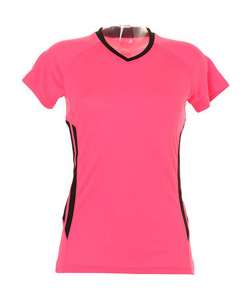 Training T-Shirt besticken - Fluorescent Pink/Black